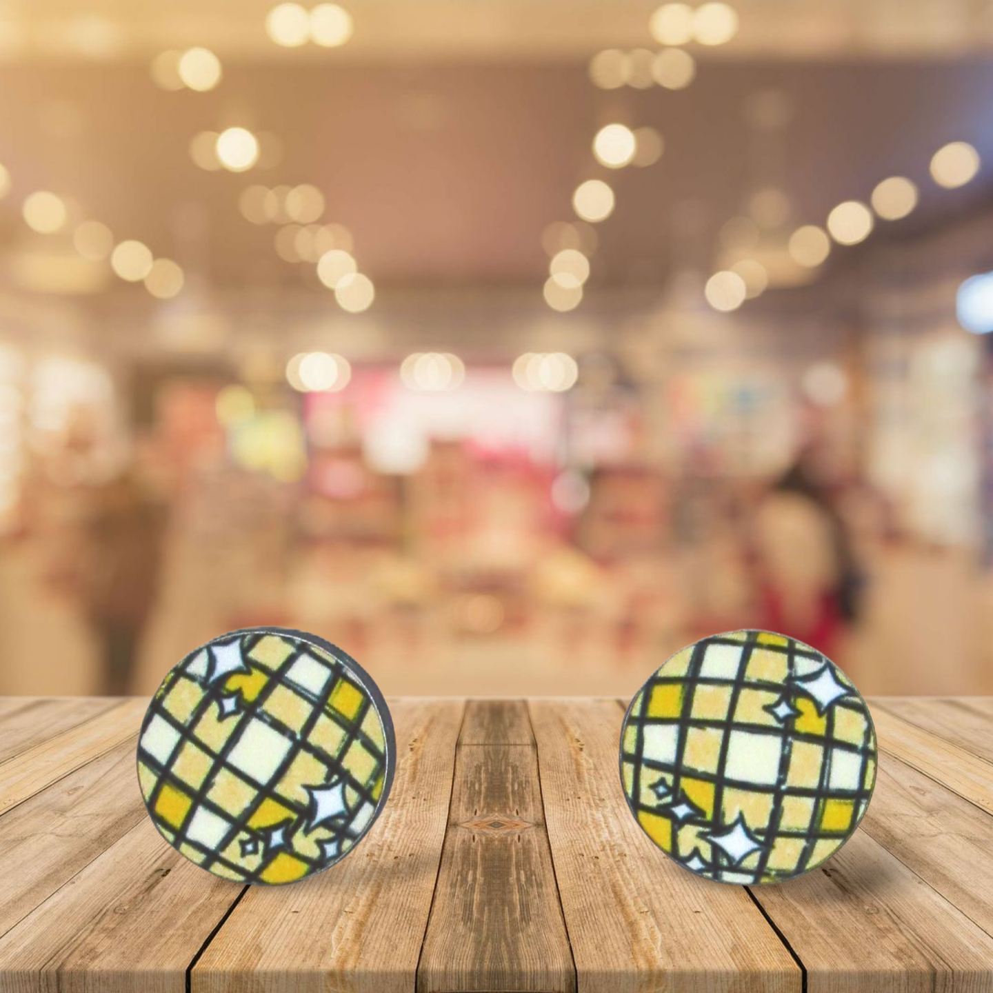 Round Shaped Stud Sublimated Earrings MDF