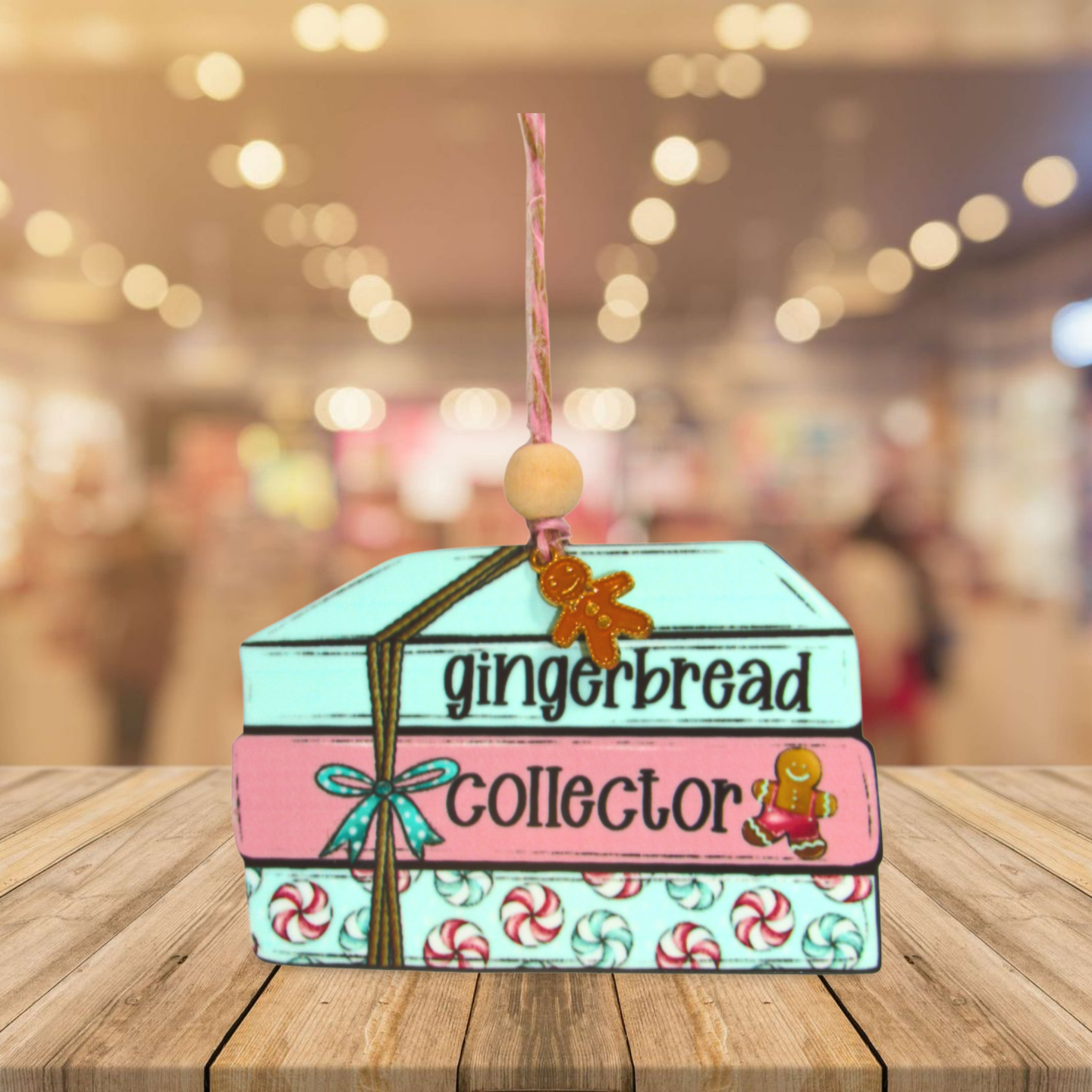 Stacked Book Shaped Sublimated Ornament