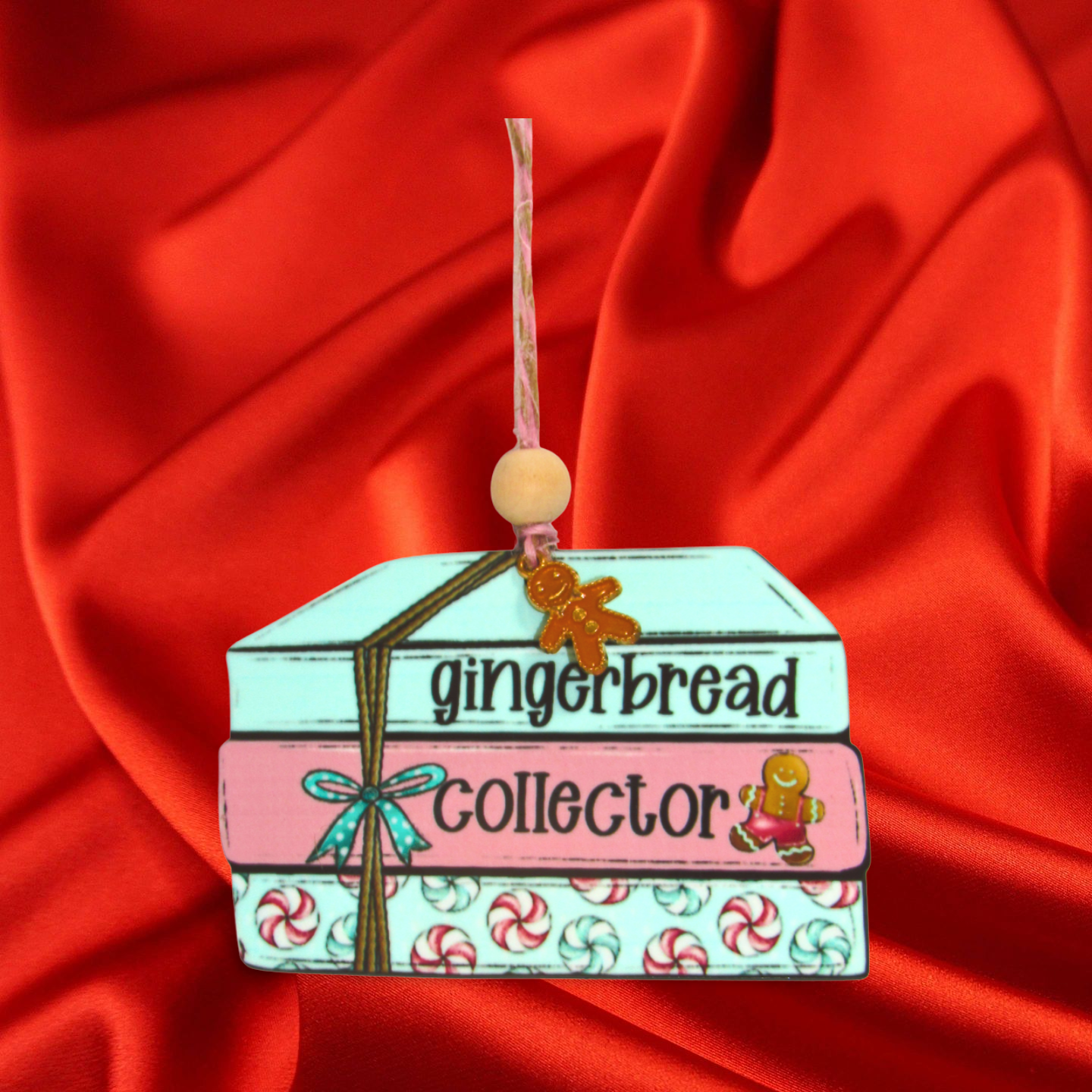 Stacked Book Shaped Sublimated Ornament