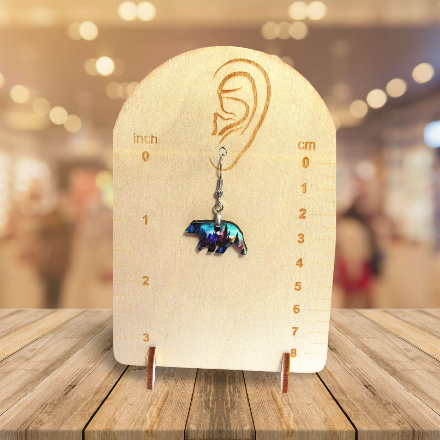 Bear Shaped Sublimated Earrings