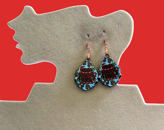 Scalloped Teardrop Shaped Sublimated Earrings