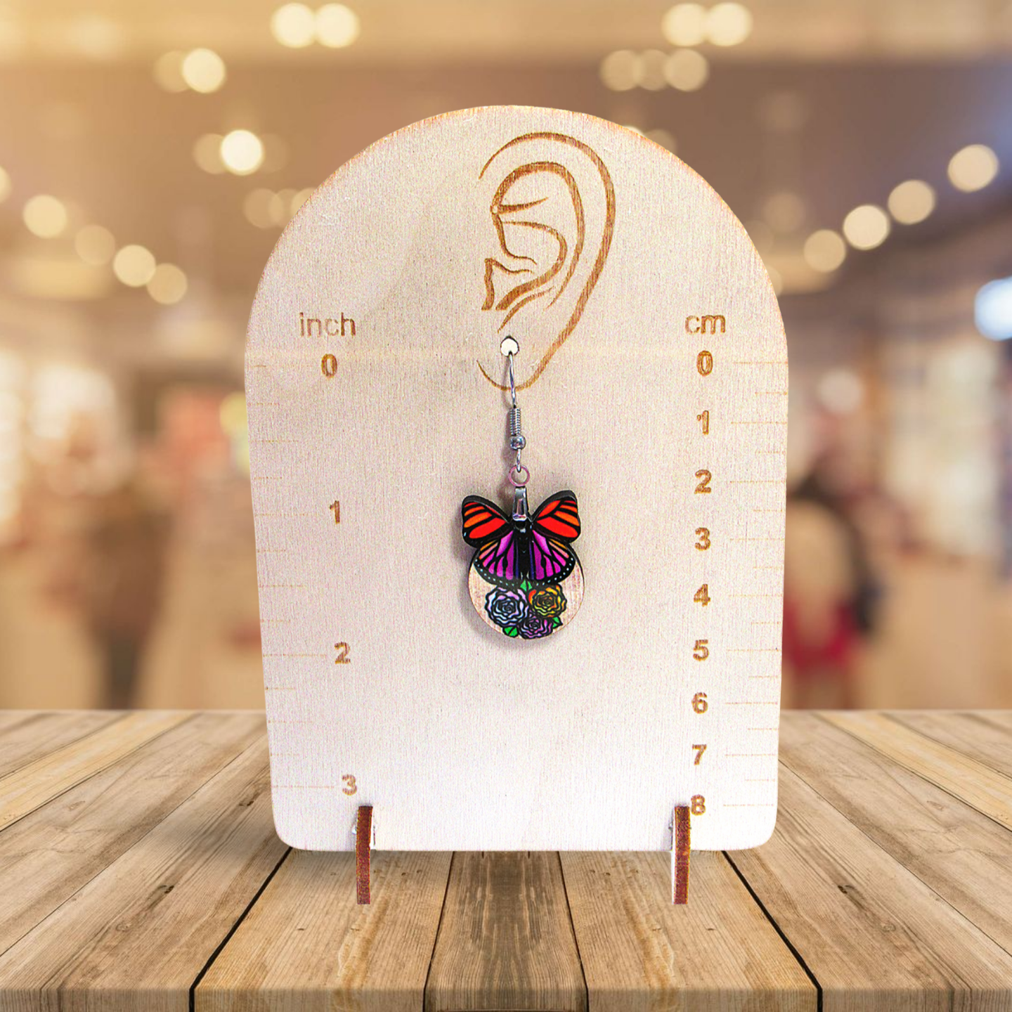 Ball with Butterfly Shaped Sublimated Earrings