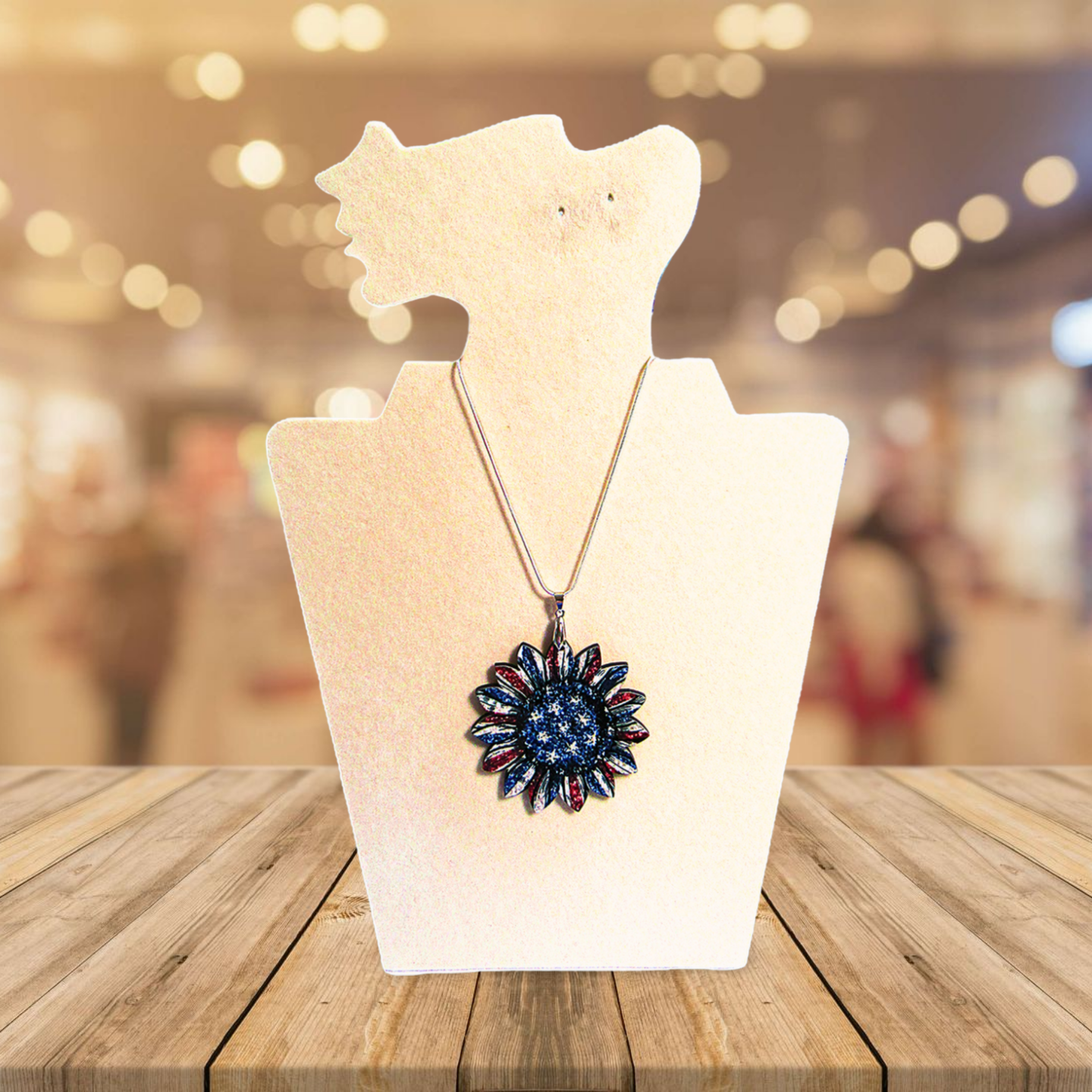 Sunflower Shaped Sublimated Necklace