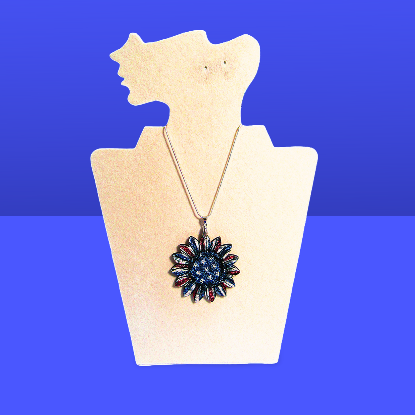 Sunflower Shaped Sublimated Necklace