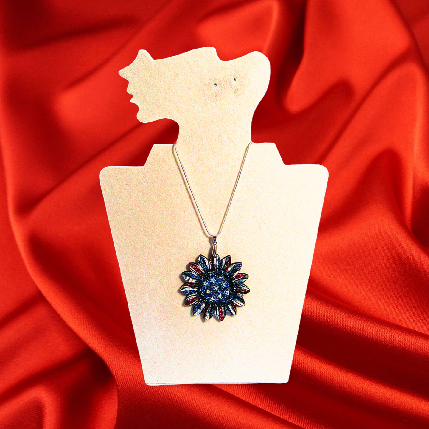 Sunflower Shaped Sublimated Necklace