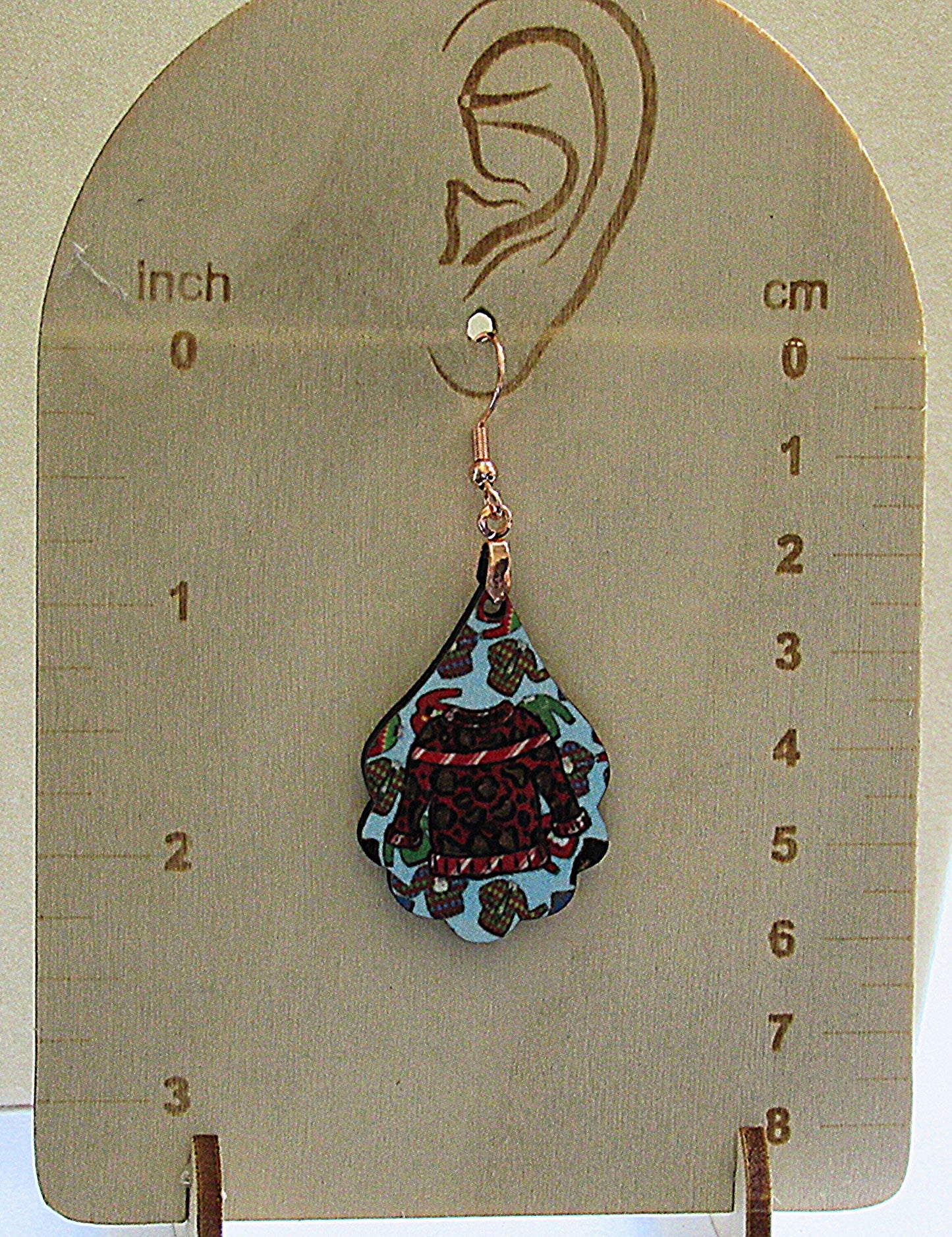 Scalloped Teardrop Shaped Sublimated Earrings