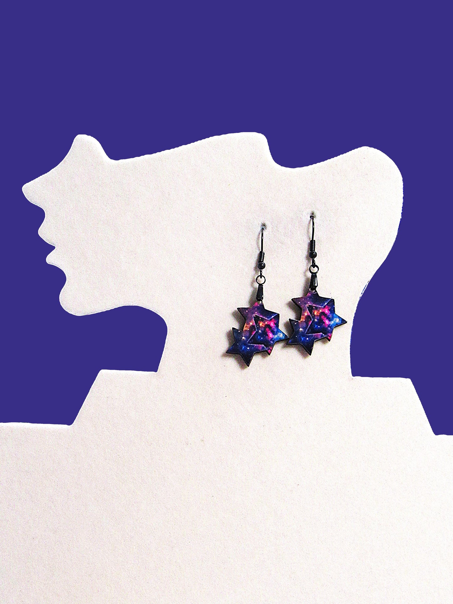 Triple StarShaped Sublimated Earrings 1 inch
