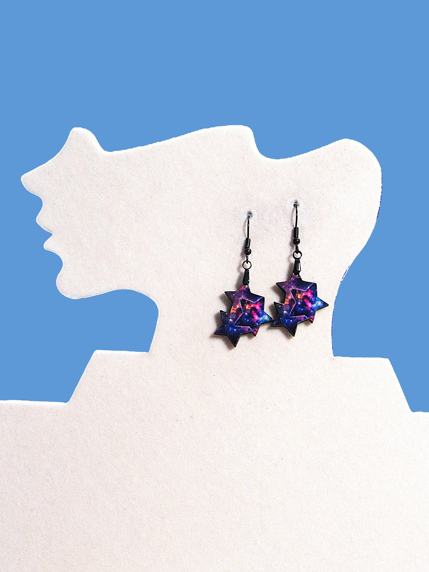 Triple StarShaped Sublimated Earrings 1 inch