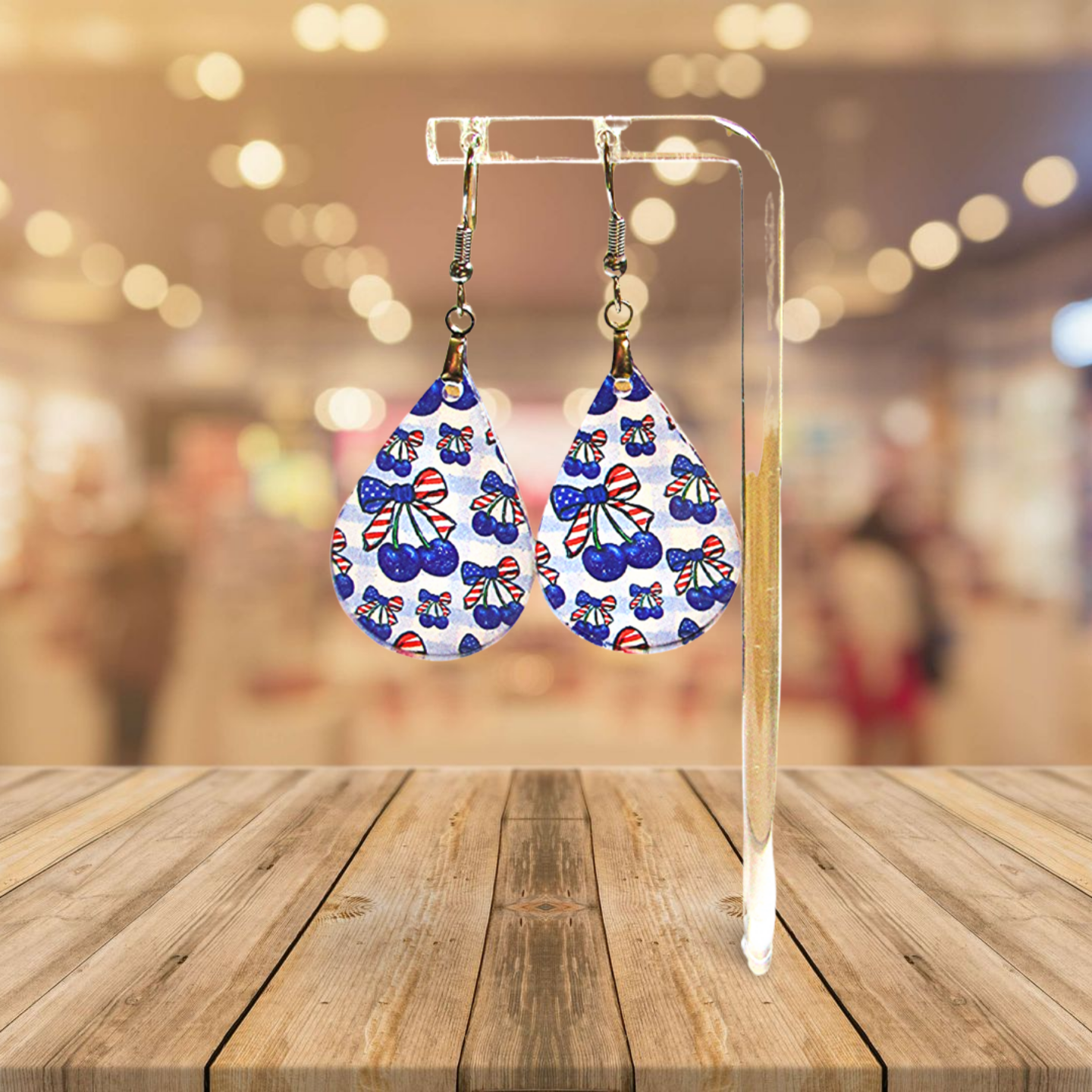 Acrylic Teardrop Shaped Sublimated Earrings 1..5 inch