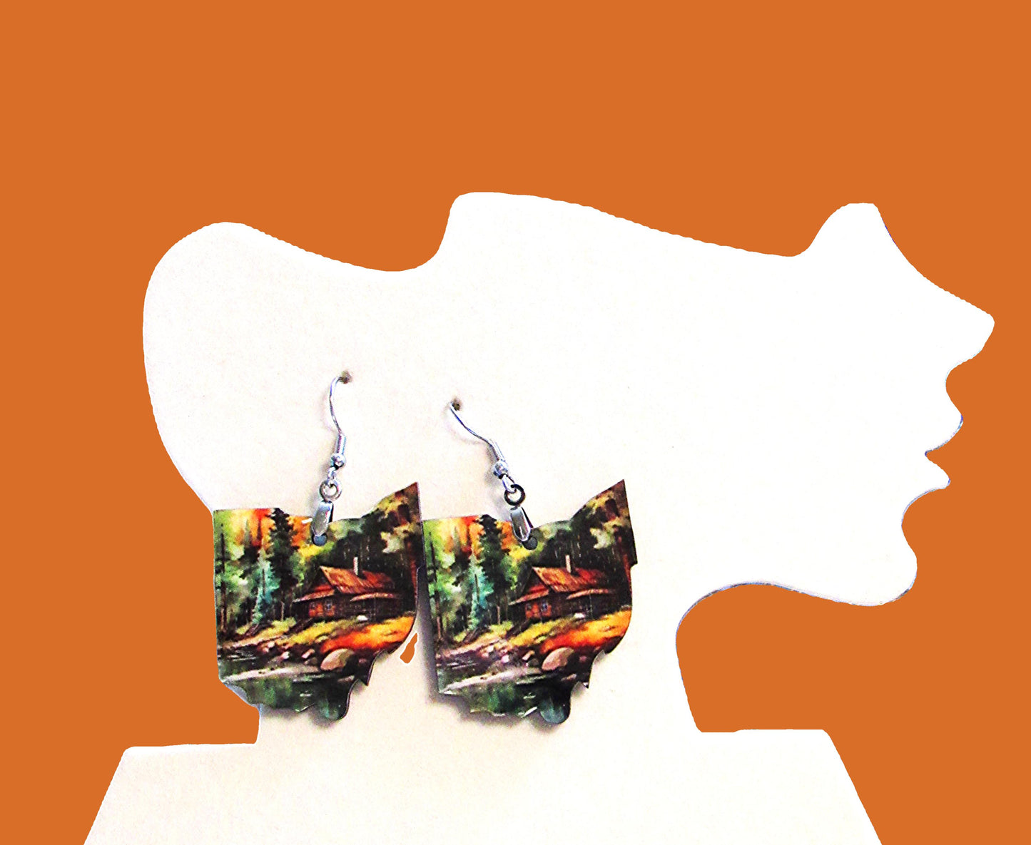 Ohio Shaped Sublimated Earrings