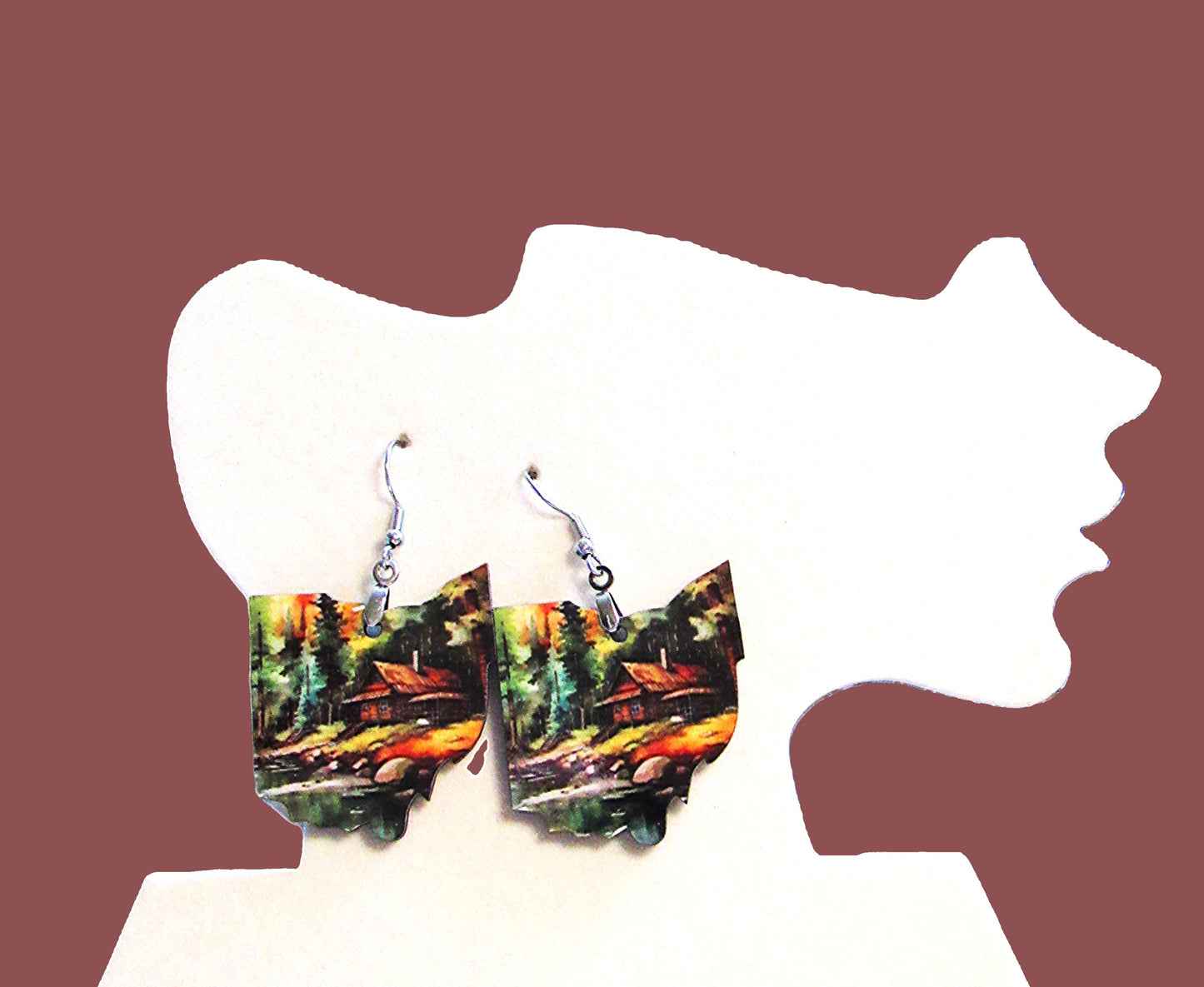 Ohio Shaped Sublimated Earrings