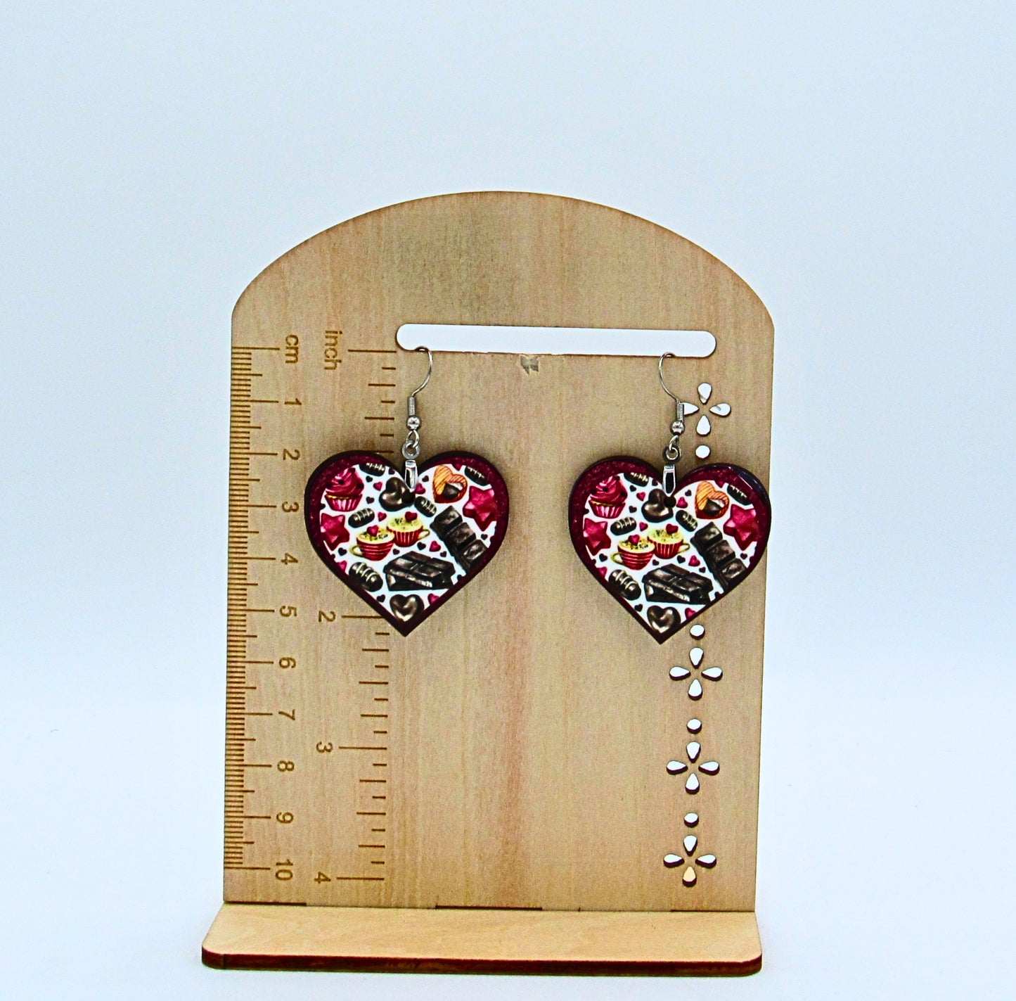 MDF-Heart Shaped Sublimated Earrings 1.5 inch