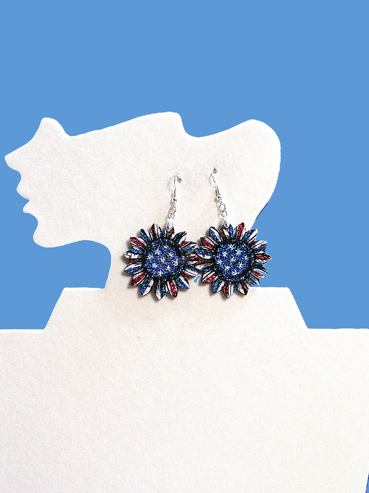 Sunflower Shaped Sublimated Earrings