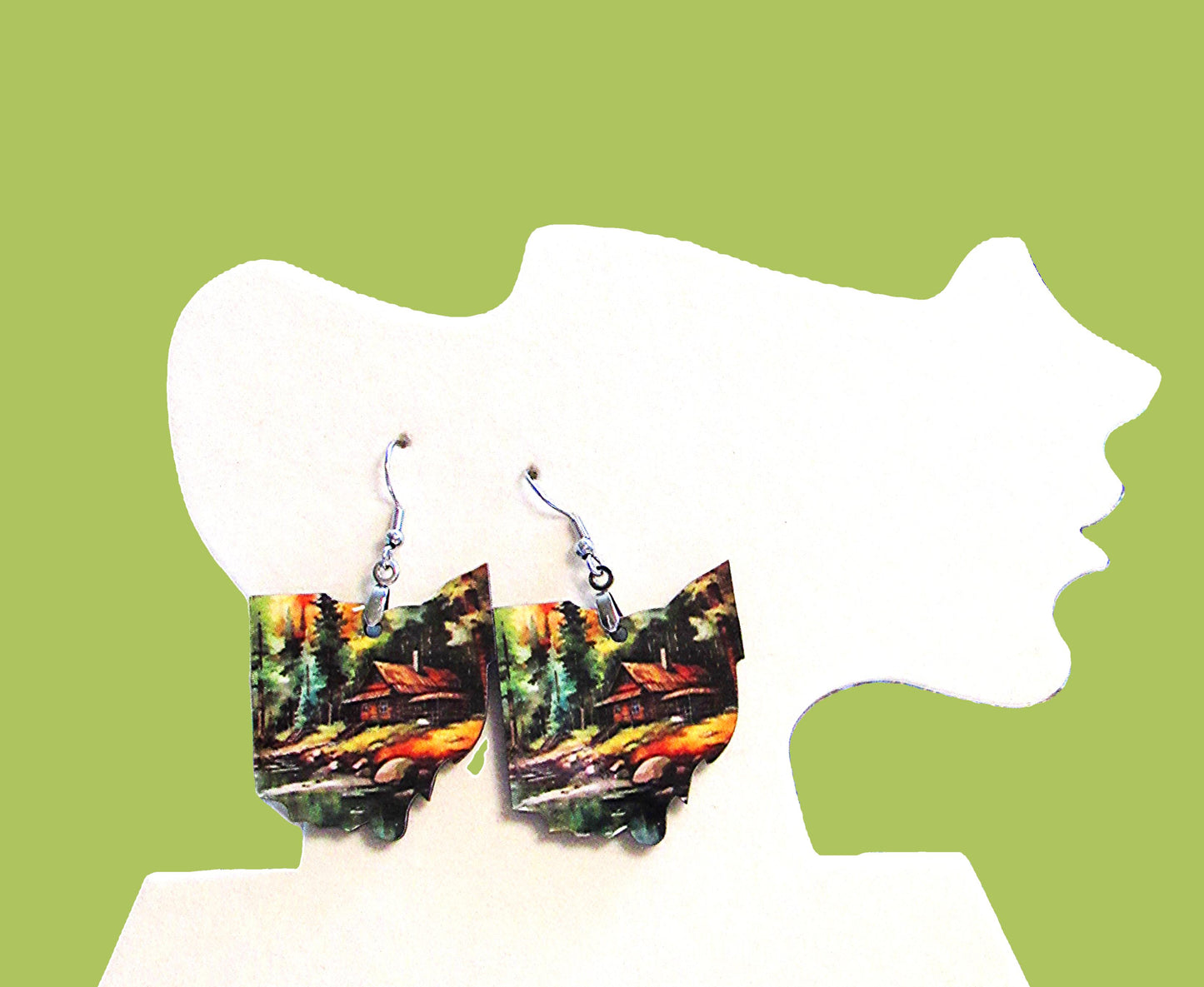 Ohio Shaped Sublimated Earrings