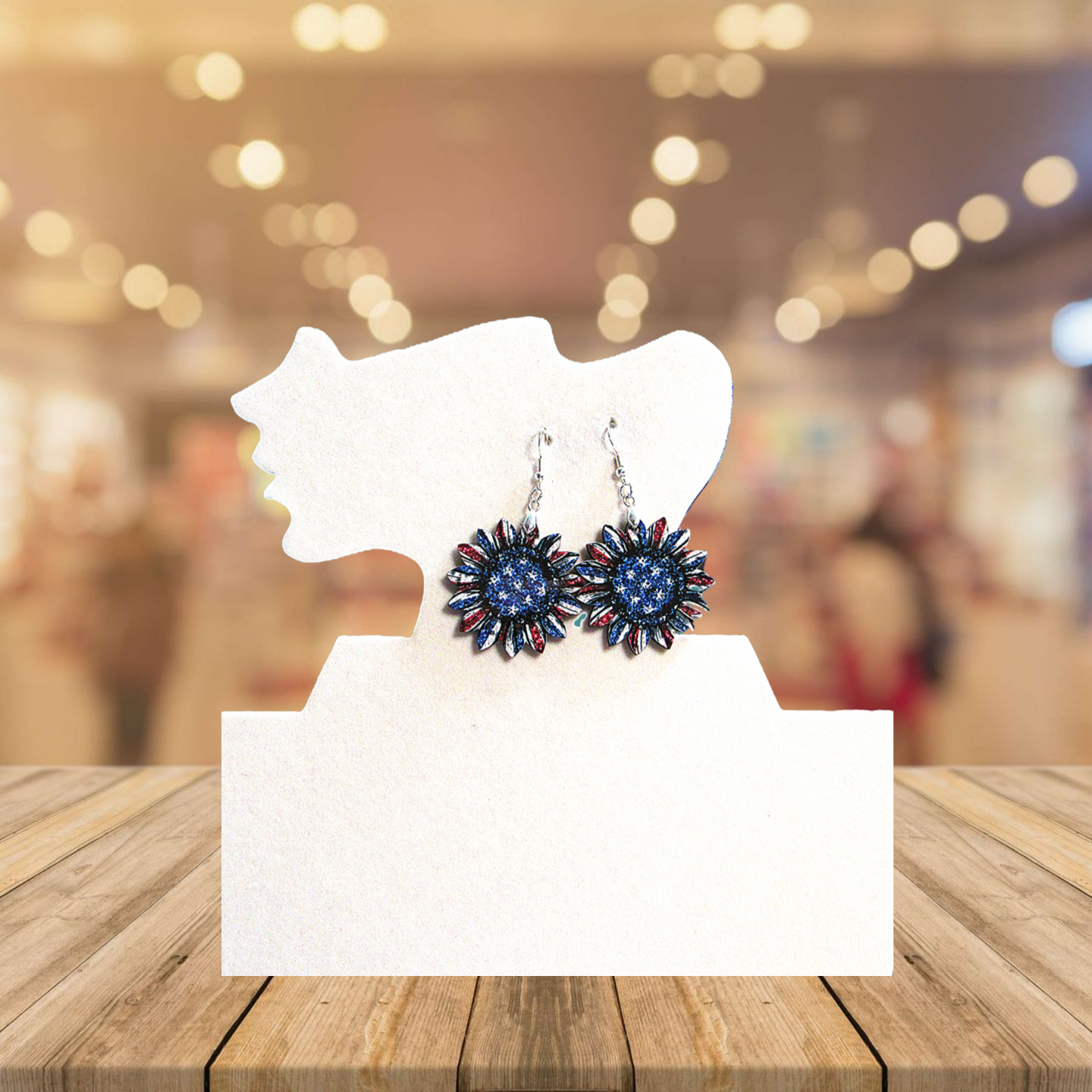 Sunflower Shaped Sublimated Earrings 1.5 inch