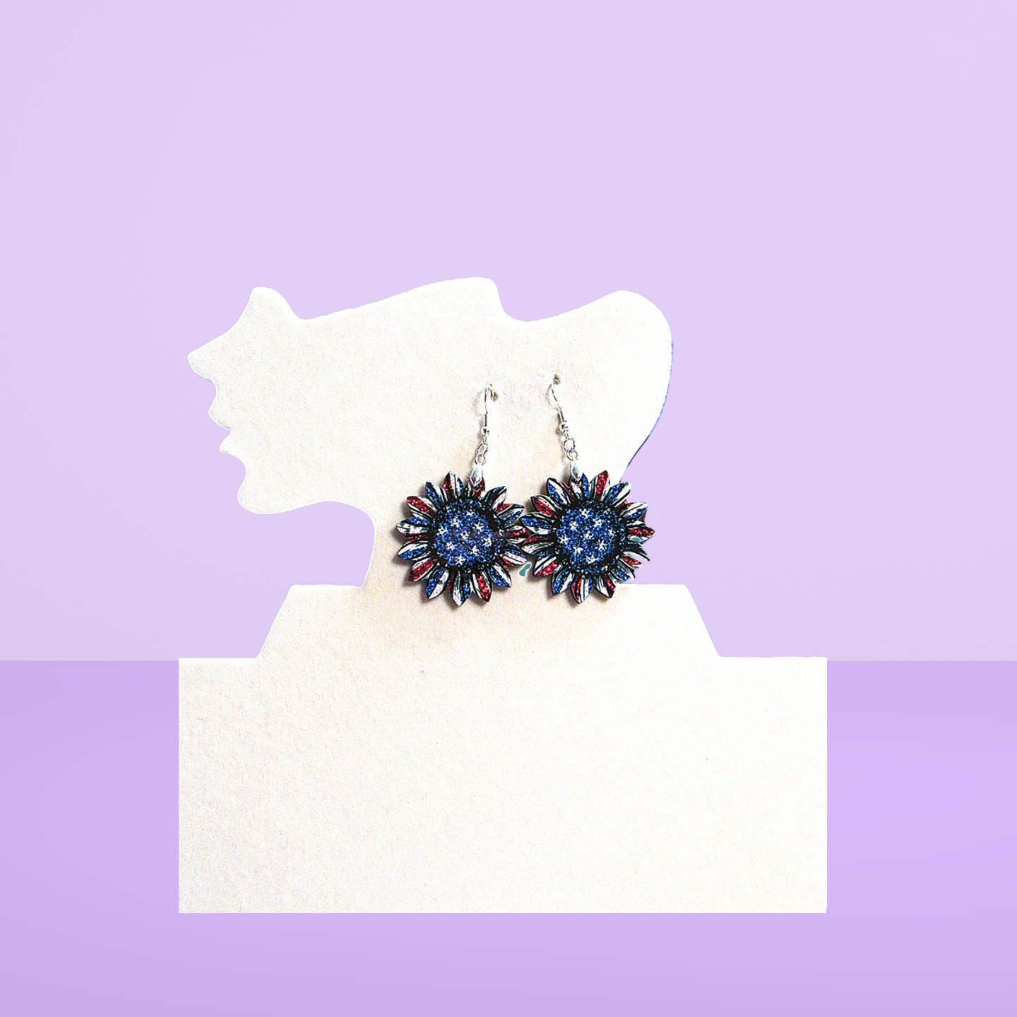 Sunflower Shaped Sublimated Earrings 1.5 inch