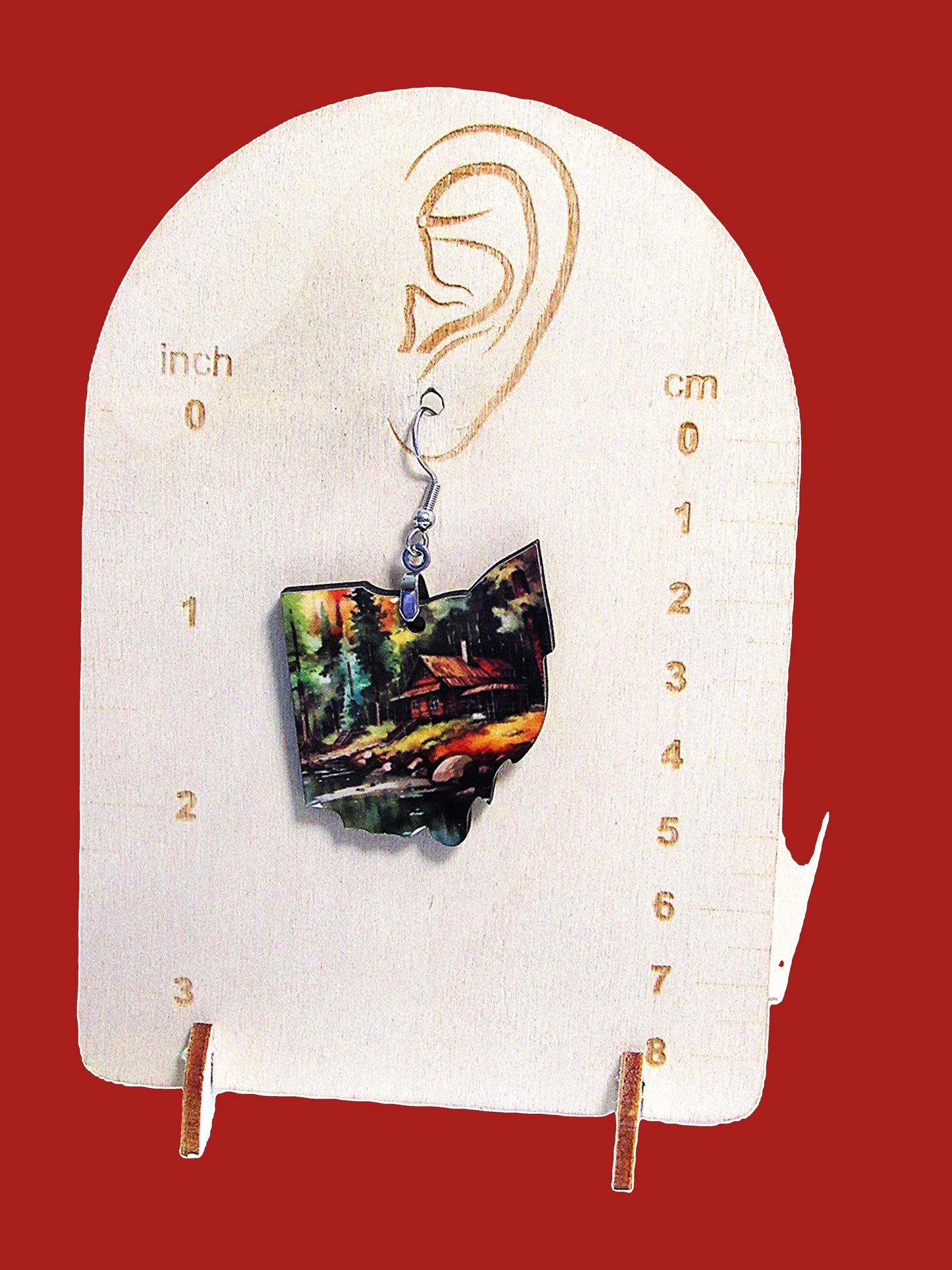 Ohio Shaped Sublimated Earrings