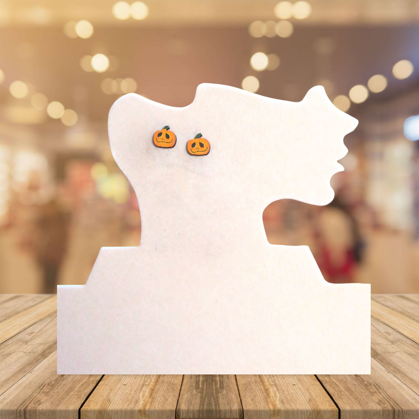 Pumpkin Shaped Sublimated Stud Earrings