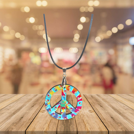 Peace Sign Shaped Sublimated Necklace
