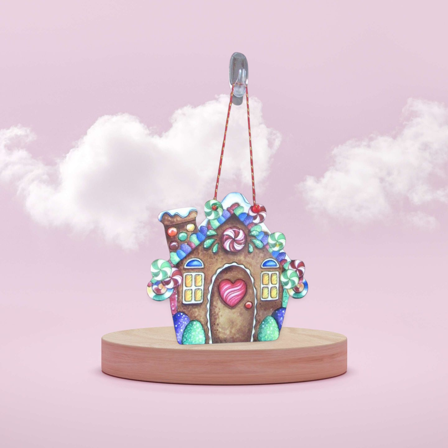 Gumdrop House Shaped Sublimated Door Hanger