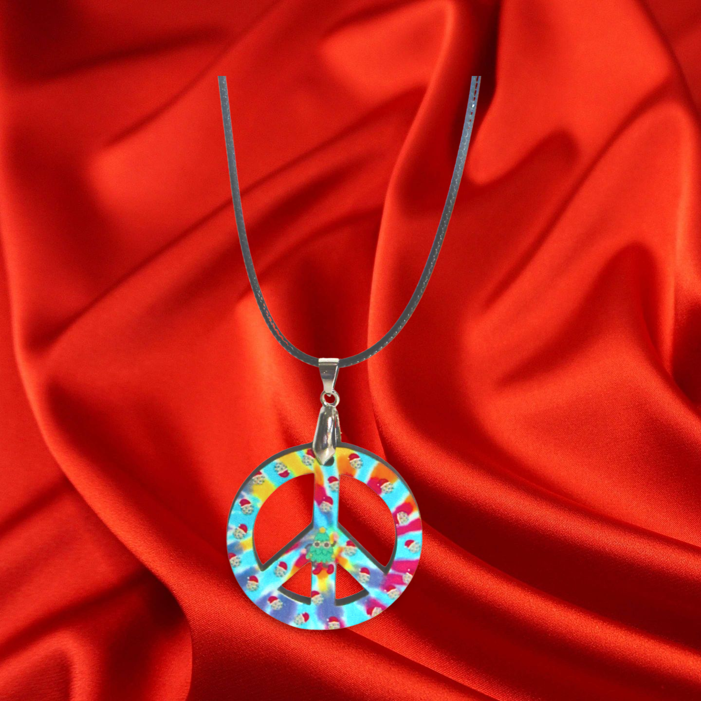 Peace Sign Shaped Sublimated Necklace