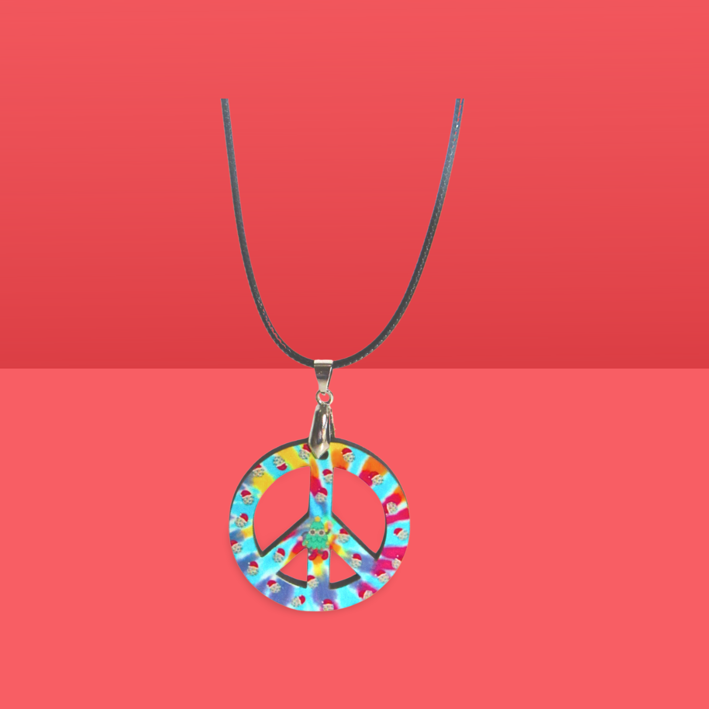 Peace Sign Shaped Sublimated Necklace