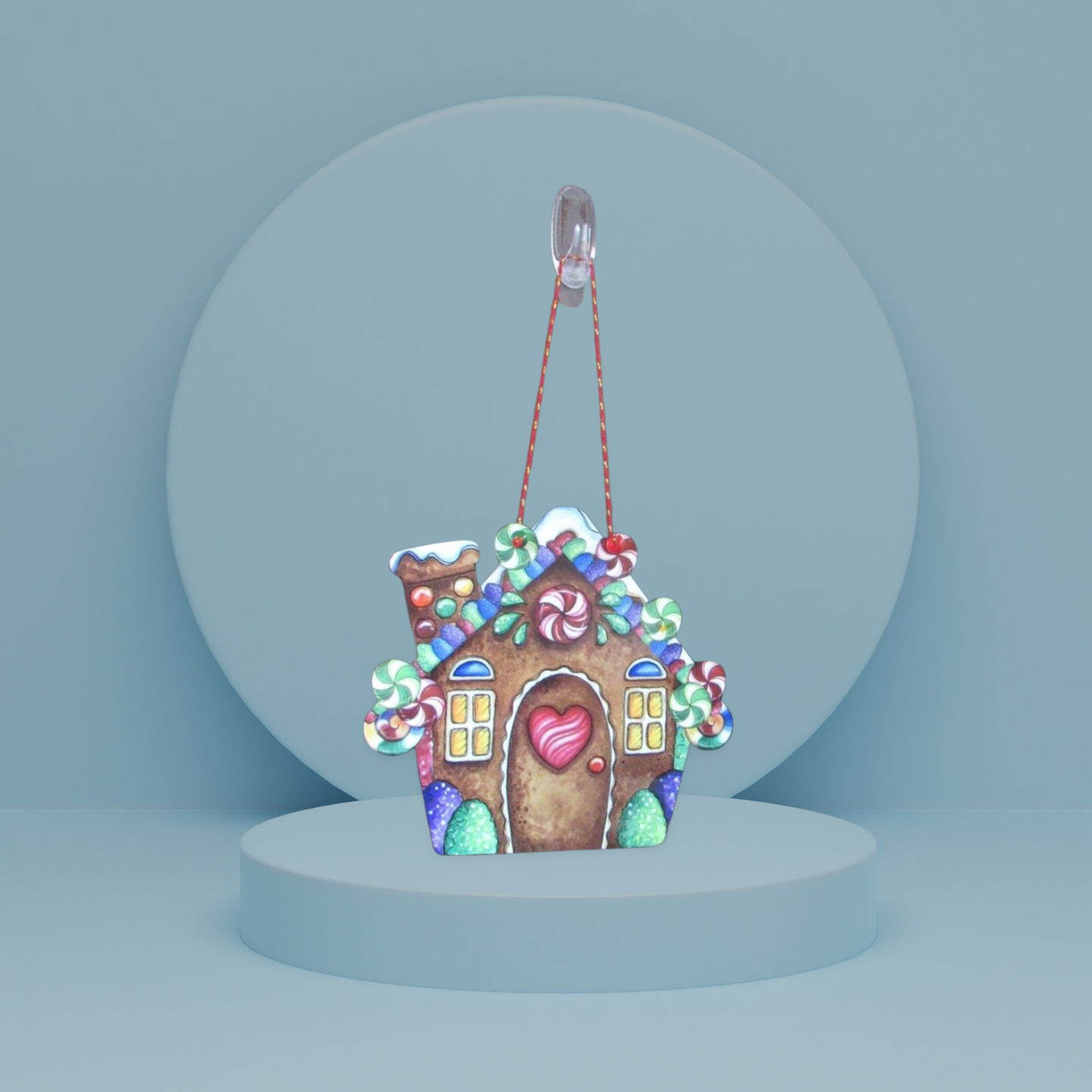 Gumdrop House Shaped Sublimated Door Hanger