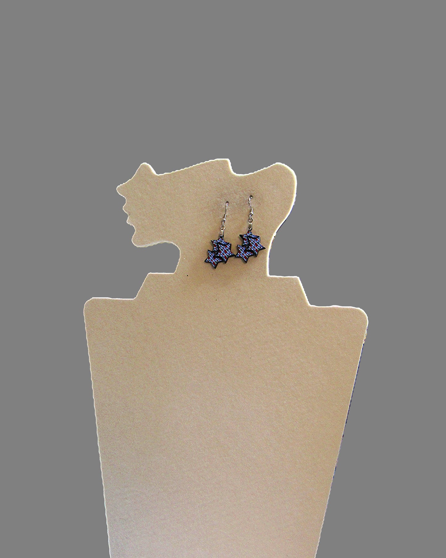 Triple StarShaped Sublimated Earrings 1 inch