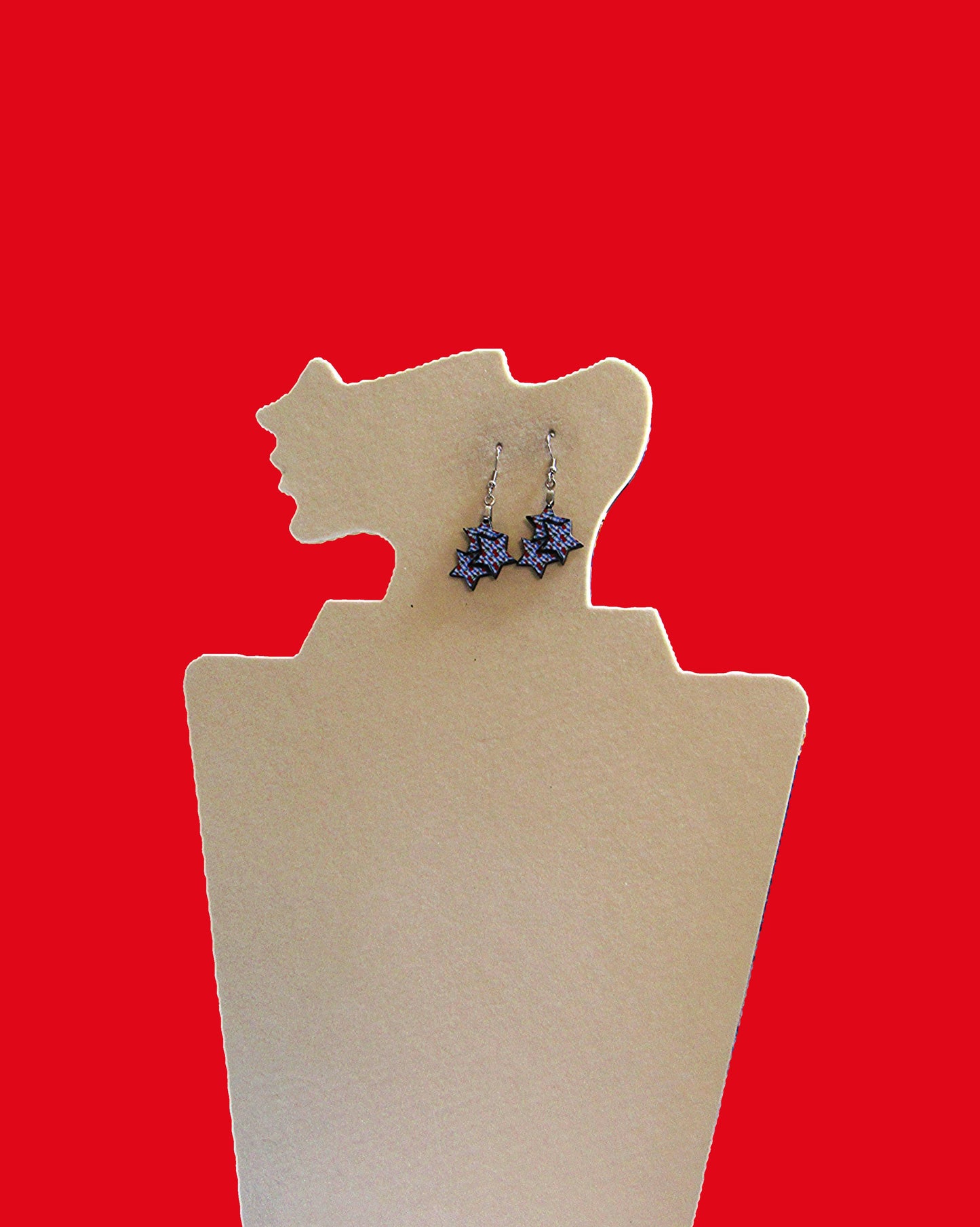 Triple StarShaped Sublimated Earrings 1 inch