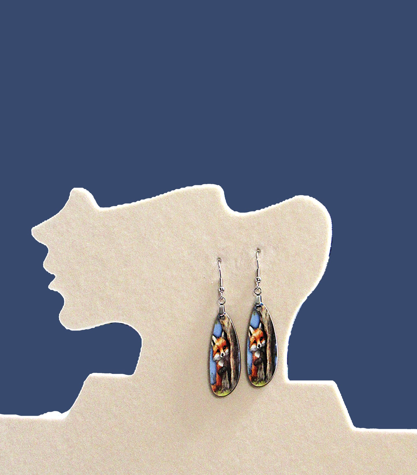 Boho Oval Bar Shaped Sublimated Earrings
