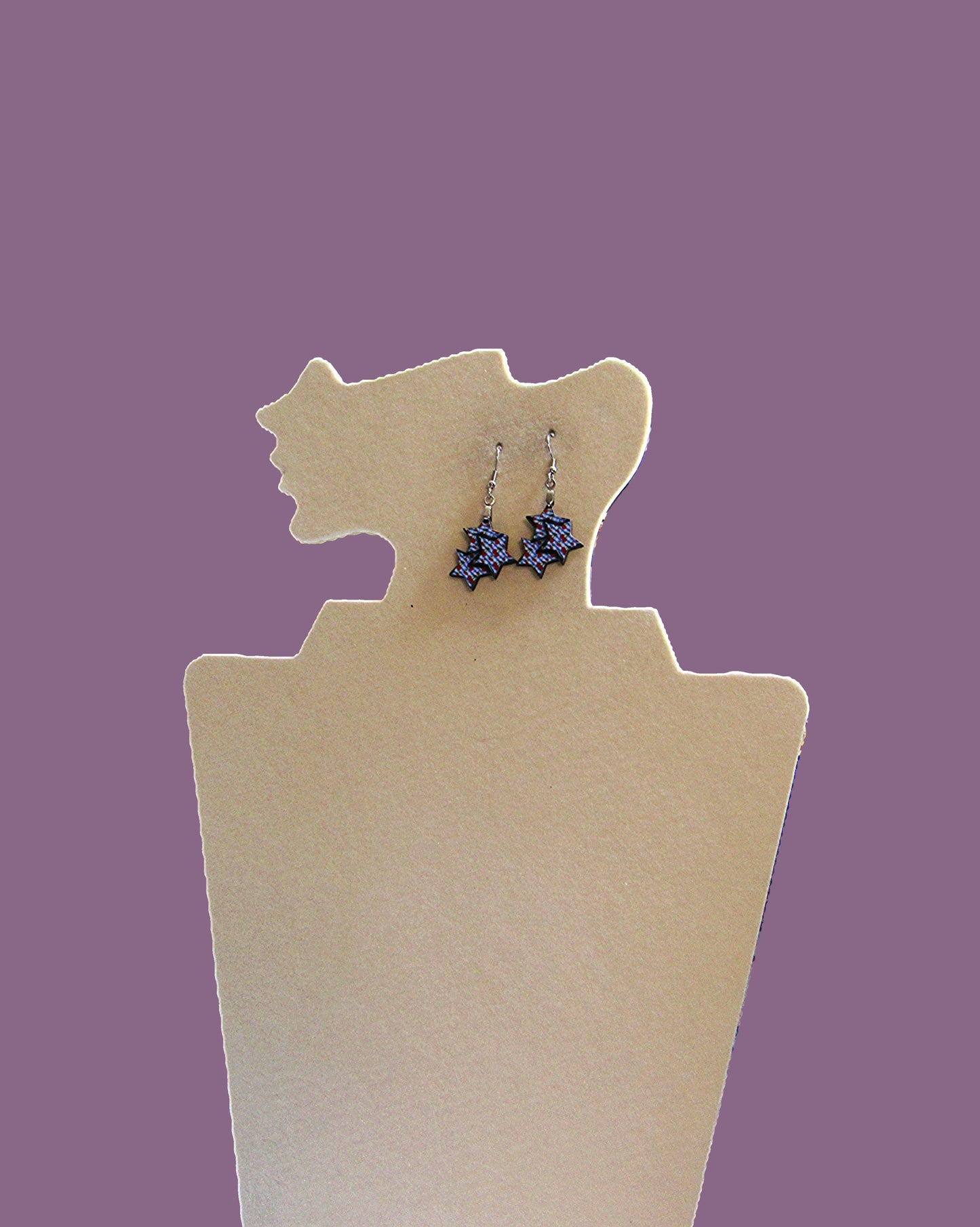 Triple StarShaped Sublimated Earrings 1 inch