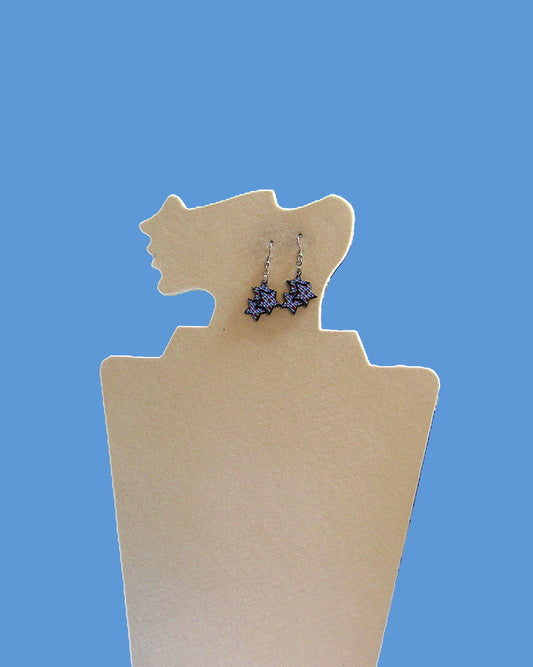 Triple StarShaped Sublimated Earrings 1 inch