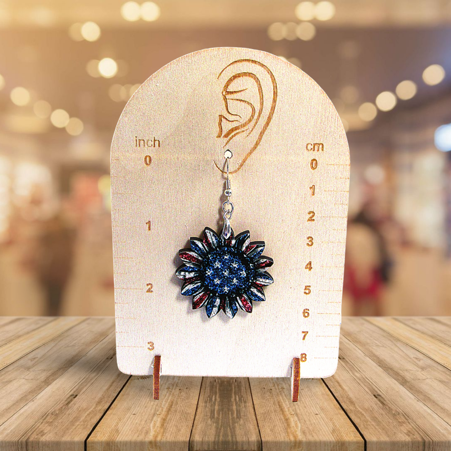 Sunflower Shaped Sublimated Earrings 1.5 inch