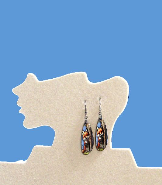 Boho Oval Bar Shaped Sublimated Earrings