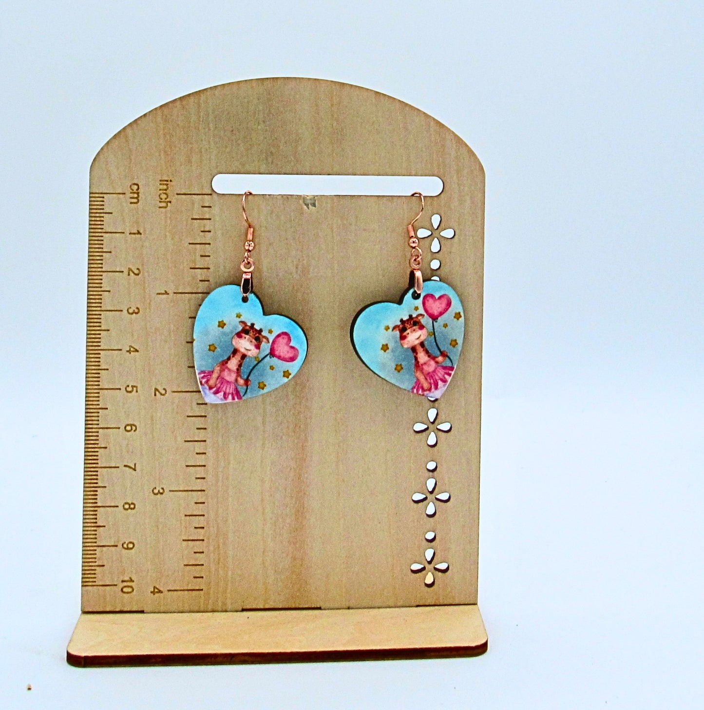 MDF-Heart Shaped Sublimated Earrings  1 inch