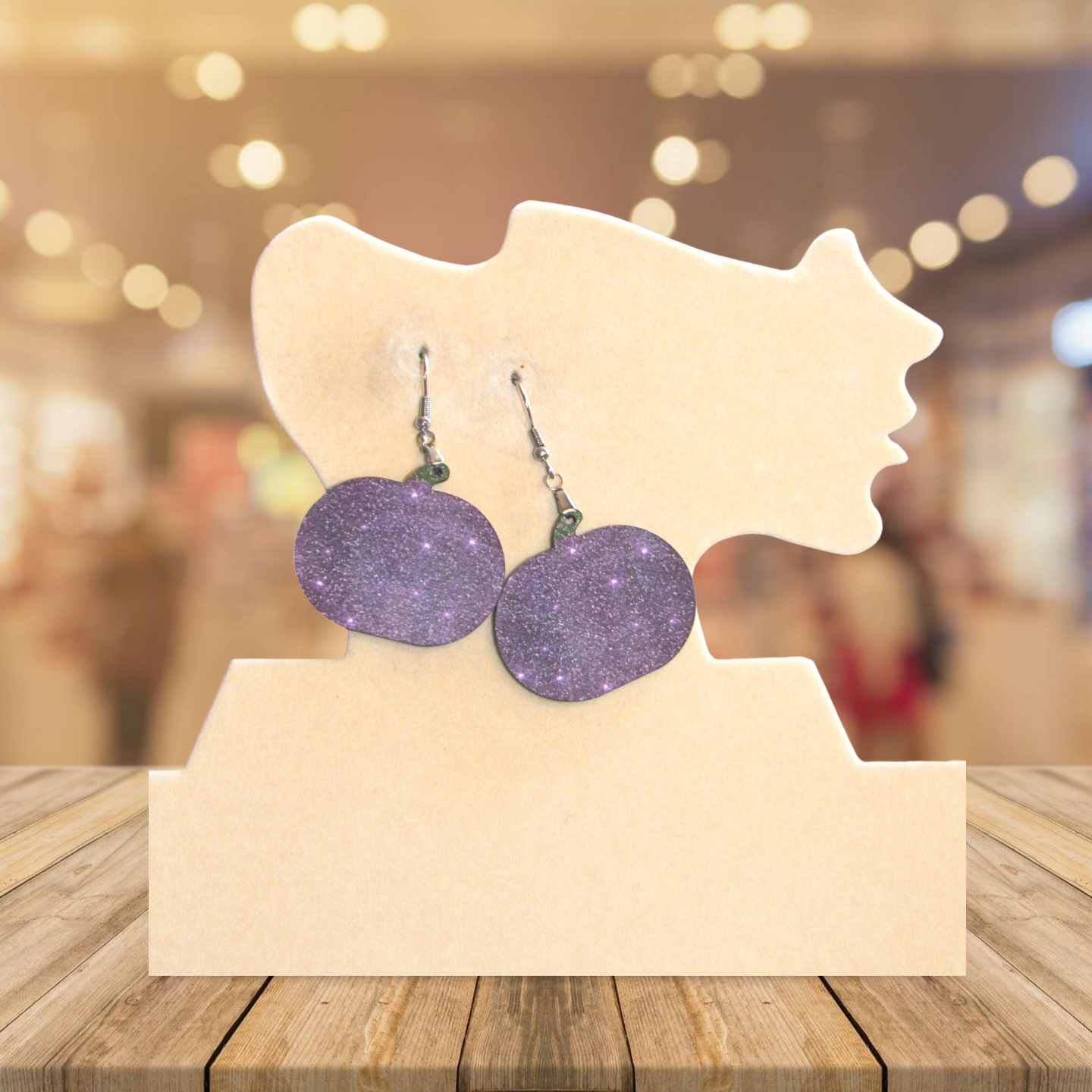 Pumpkin Shaped Sublimated Earrings 1.5 inch