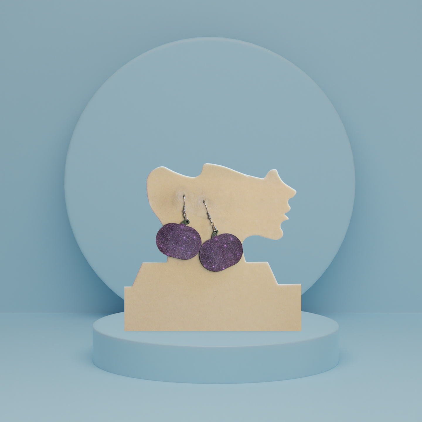 Pumpkin Shaped Sublimated Earrings 1.5 inch