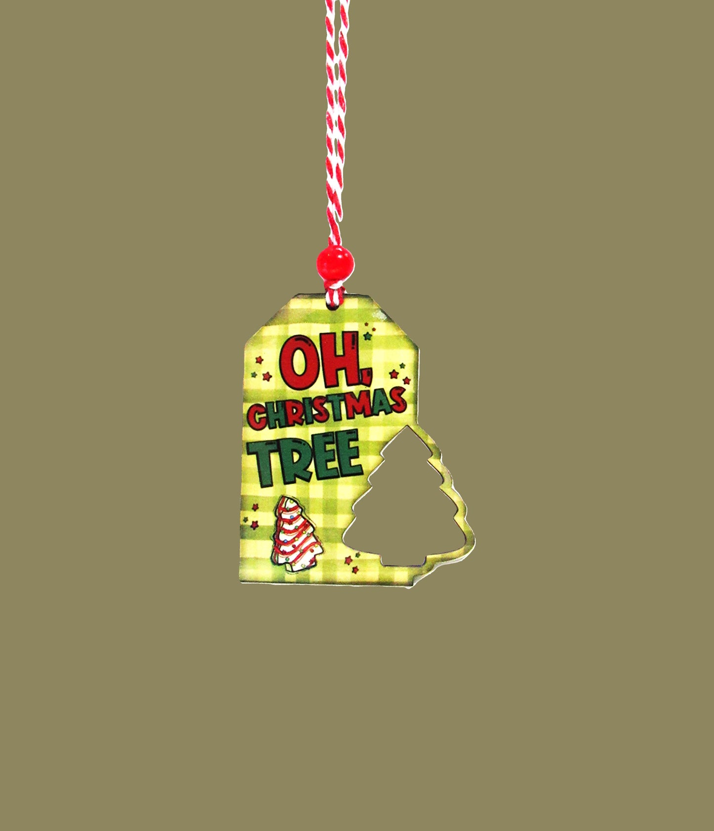 Tag with Tree Shaped Sublimated Ornament