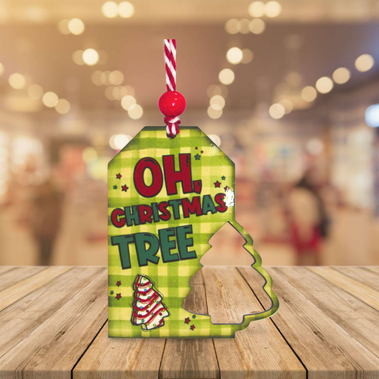 Tag with Tree Shaped Sublimated Ornament