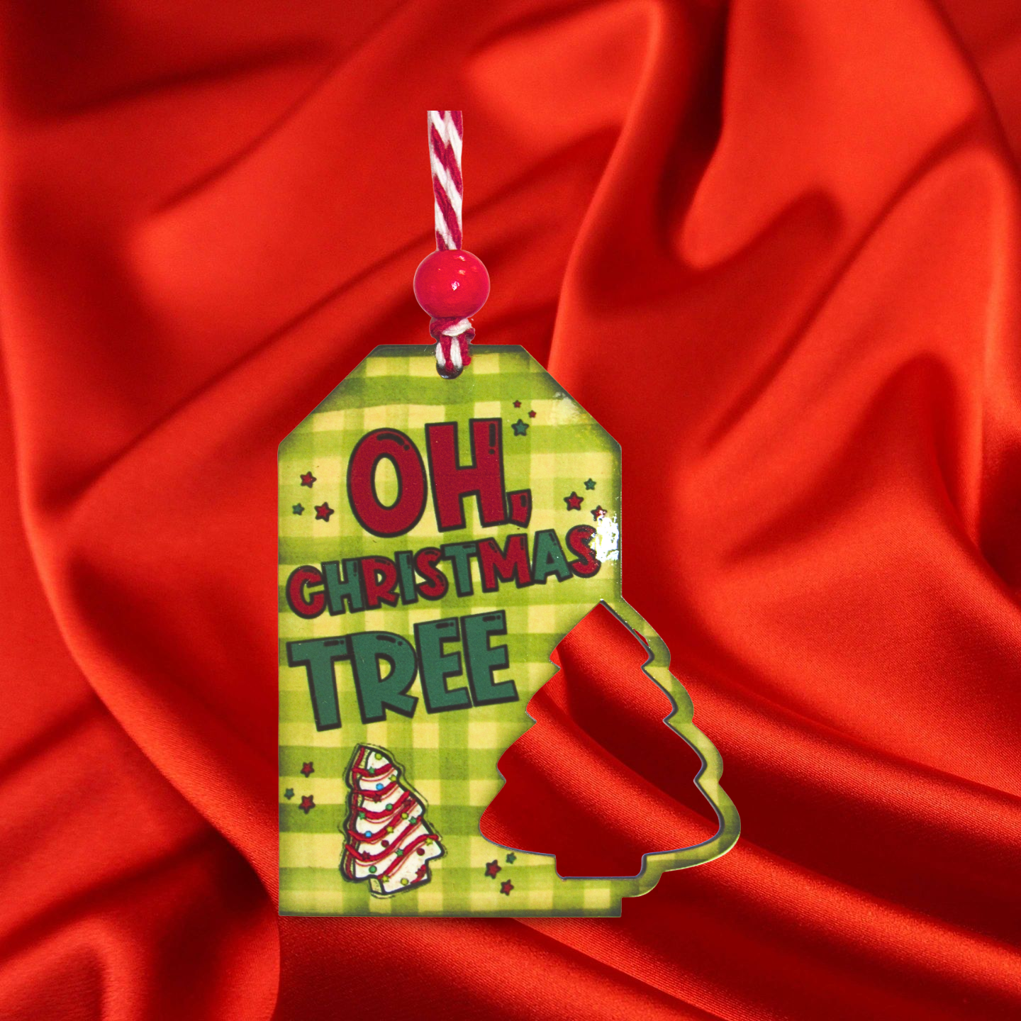 Tag with Tree Shaped Sublimated Ornament