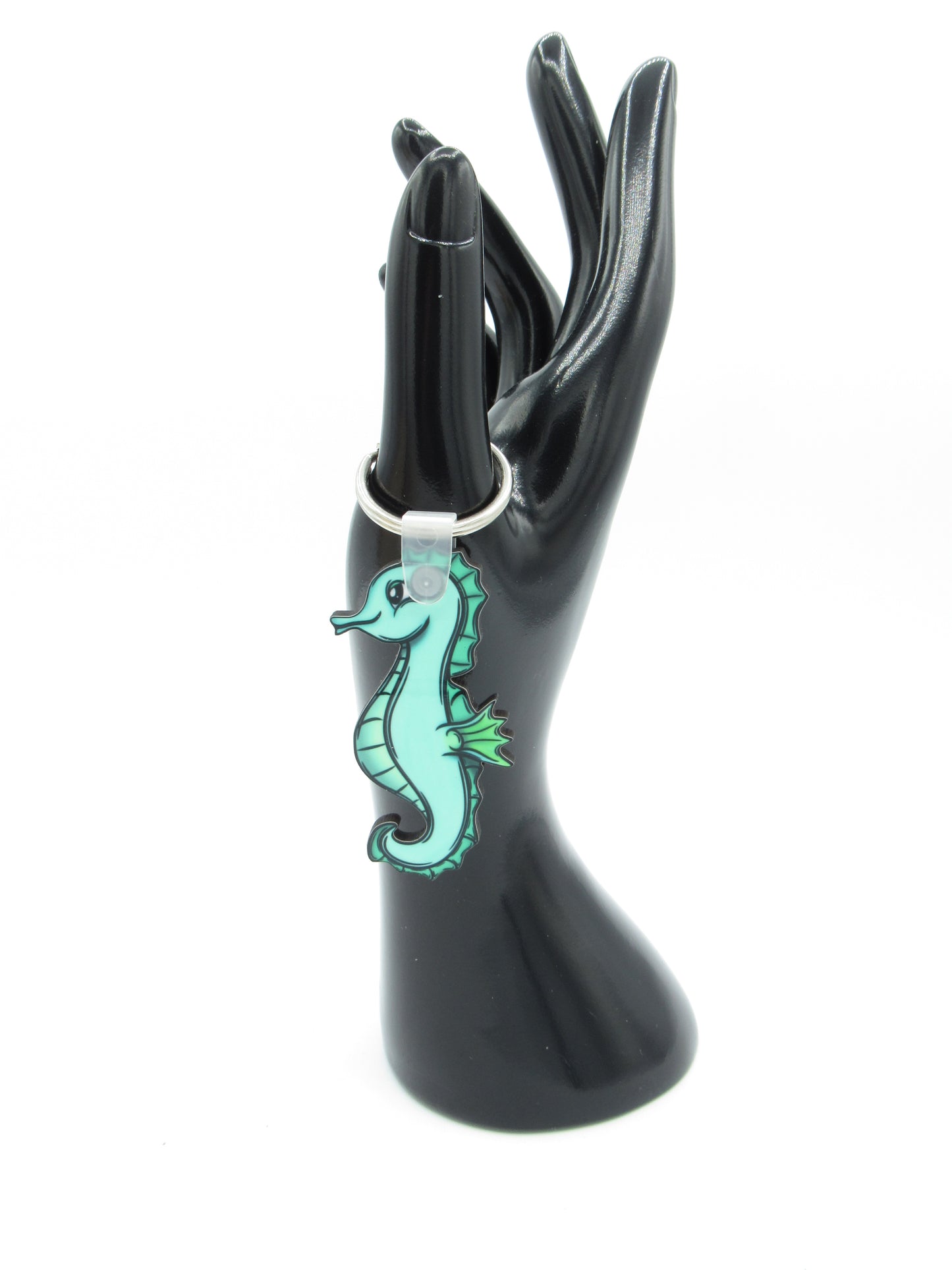 Seahorse Keychain Sublimation MDF Key, Ring Ocean Beach Bag Charm 2.5in