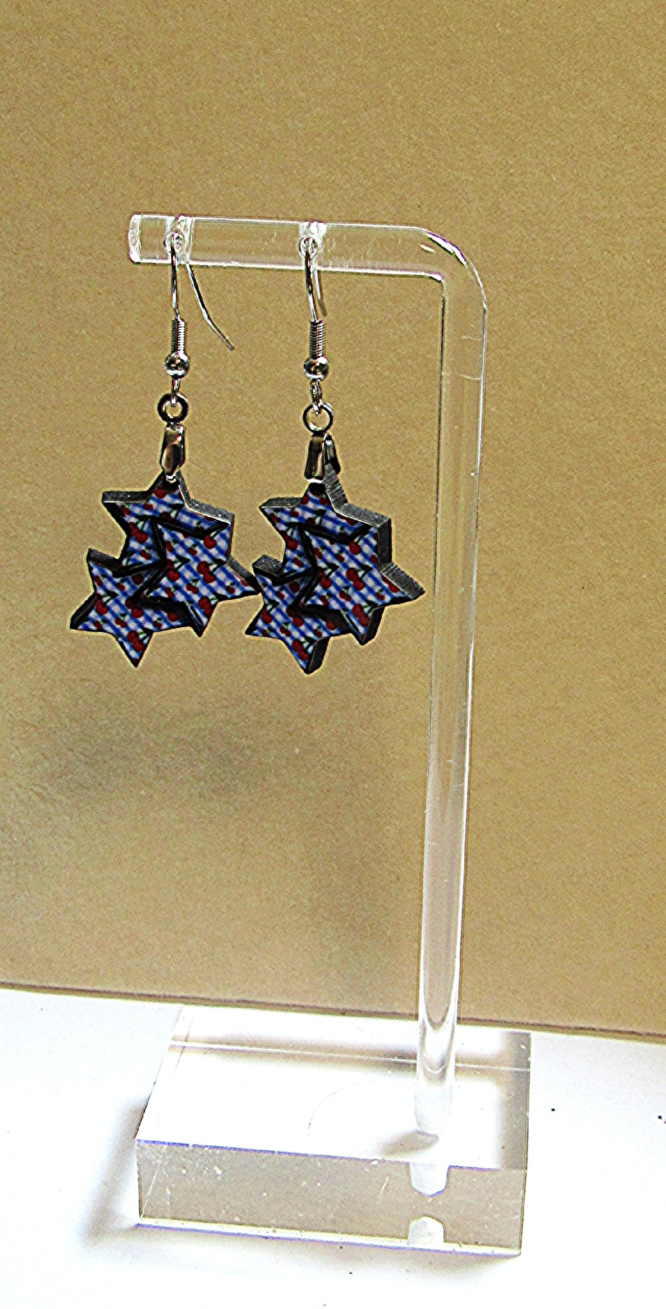 Triple StarShaped Sublimated Earrings 1 inch