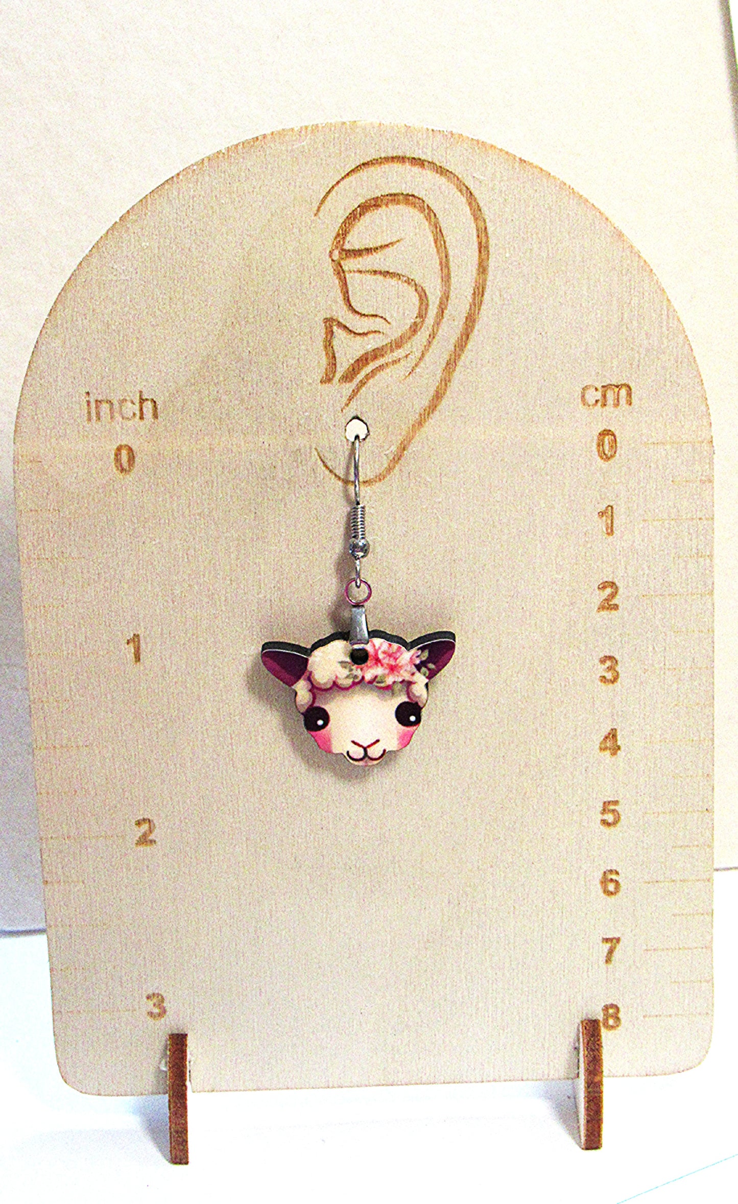 Sheep Head Shaped Sublimated Earrings 1 inch
