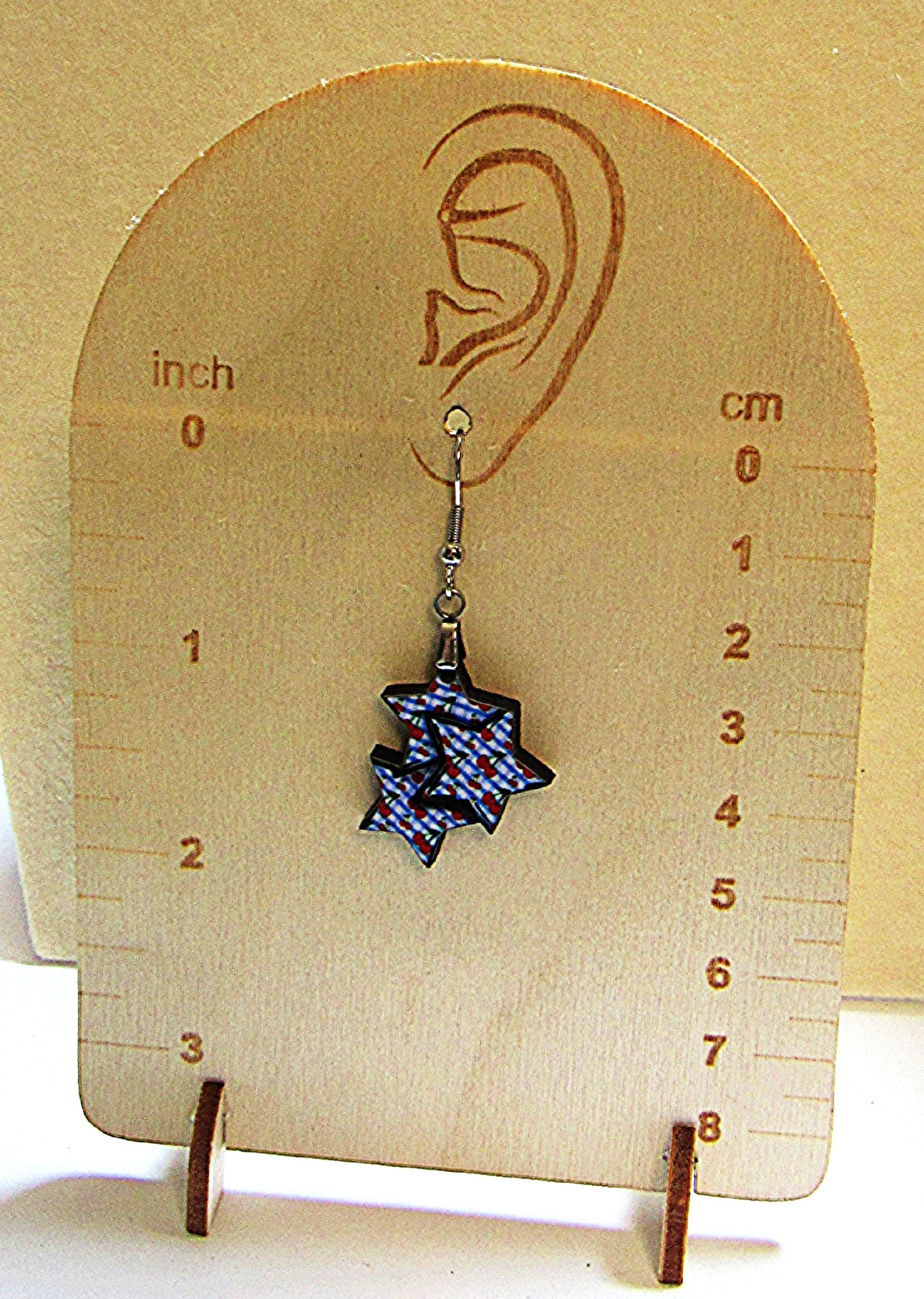 Triple StarShaped Sublimated Earrings 1 inch