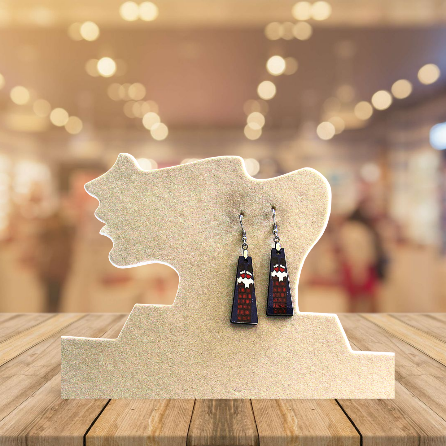 Modern Bar Shaped Sublimated Earring