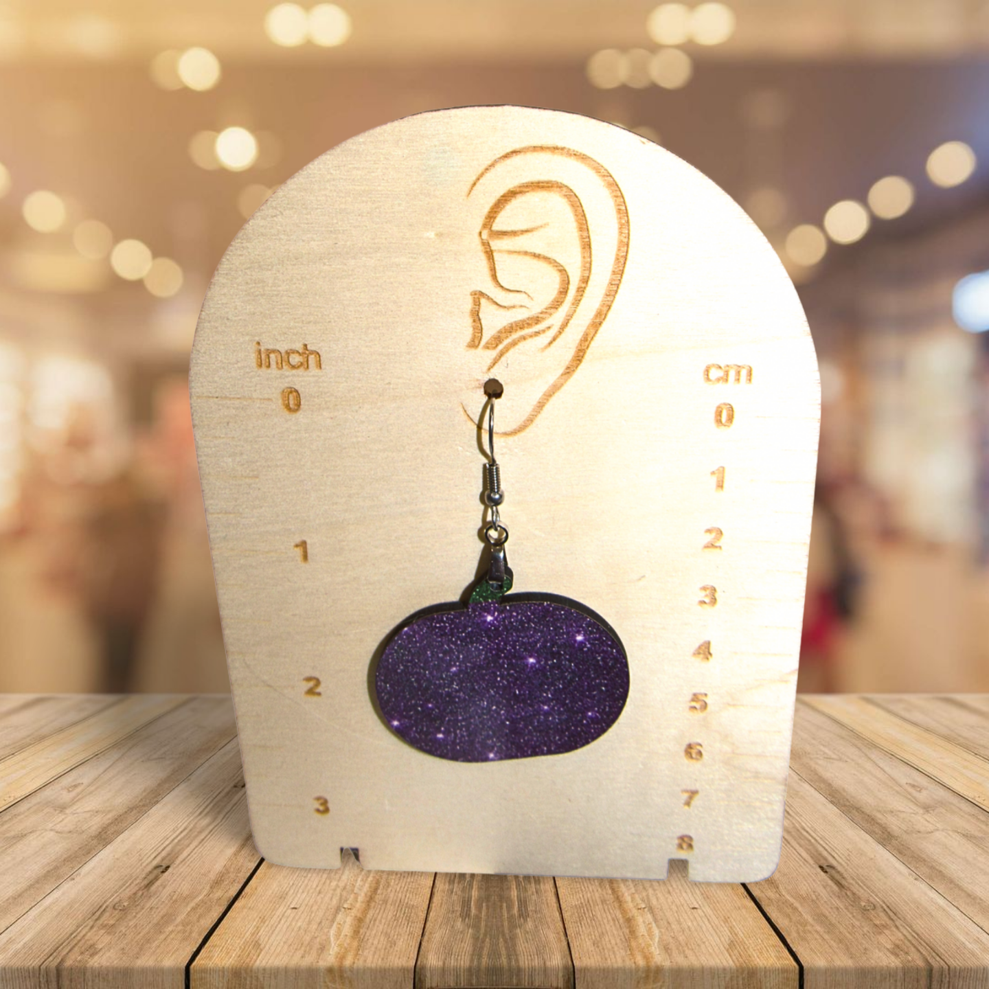 Pumpkin Shaped Sublimated Earrings 1.5 inch