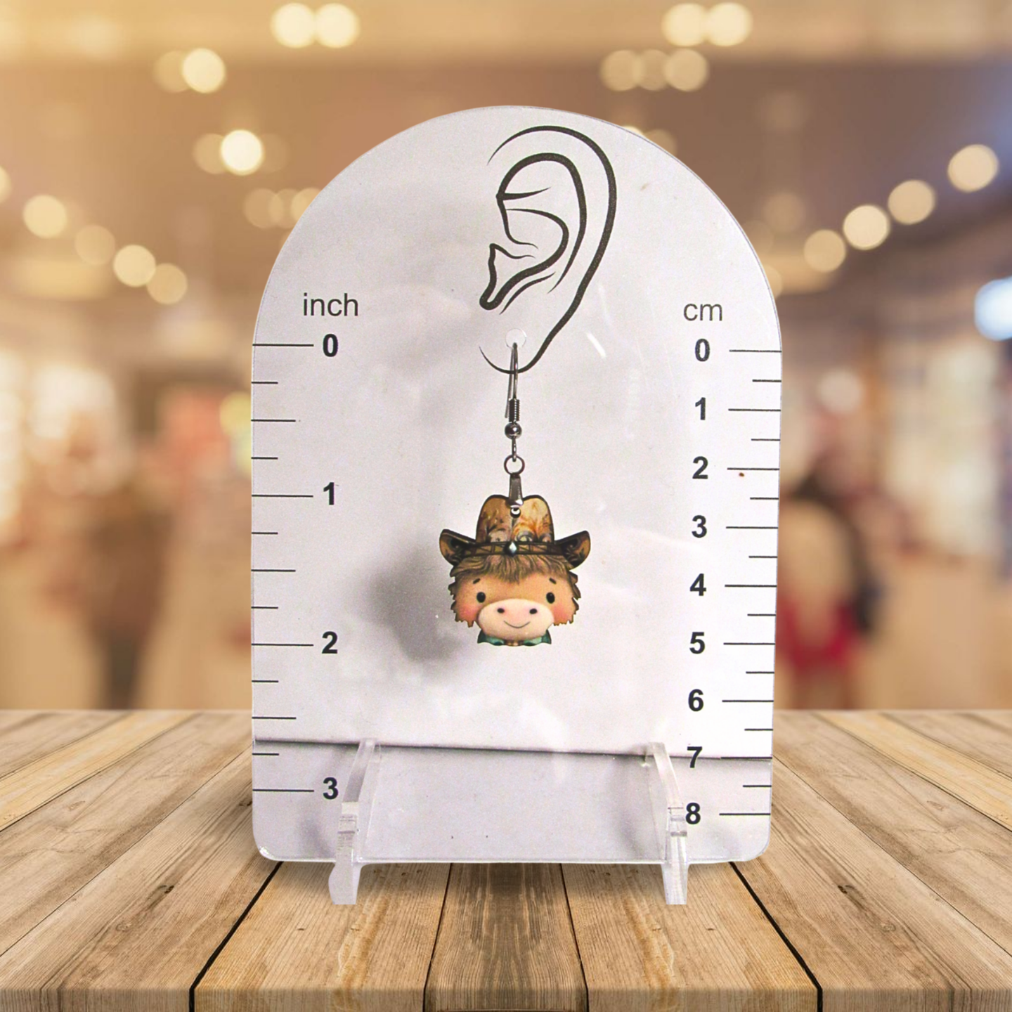 Cowboy Scarecrow Head Shaped Sublimated Earrings