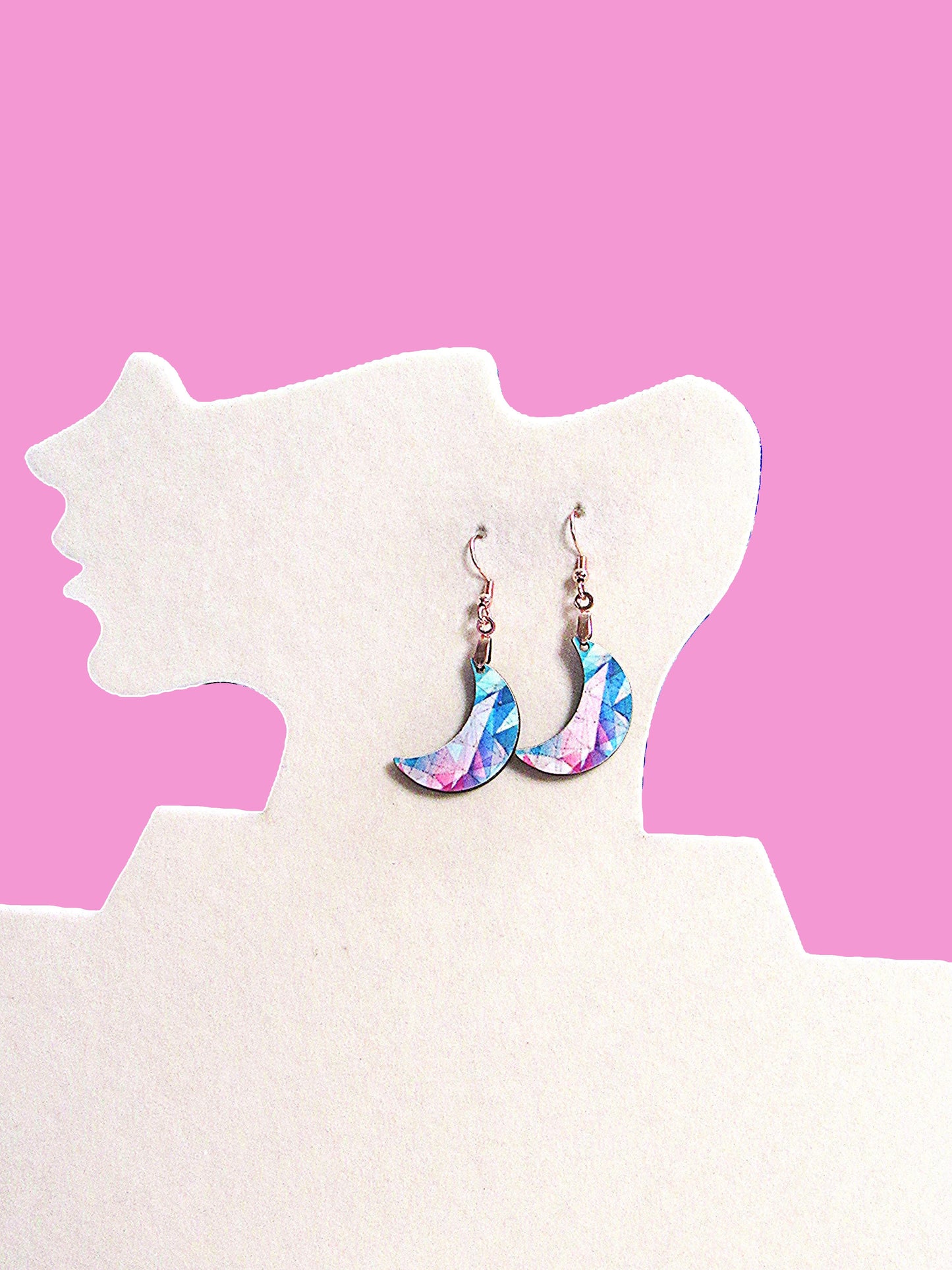 Moon Shaped Sublimated Earrings 1 inch