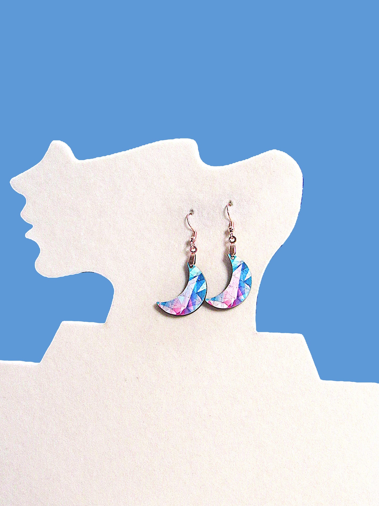 Moon Shaped Sublimated Earrings 1 inch