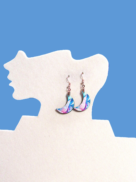 Moon Shaped Sublimated Earrings 1 inch